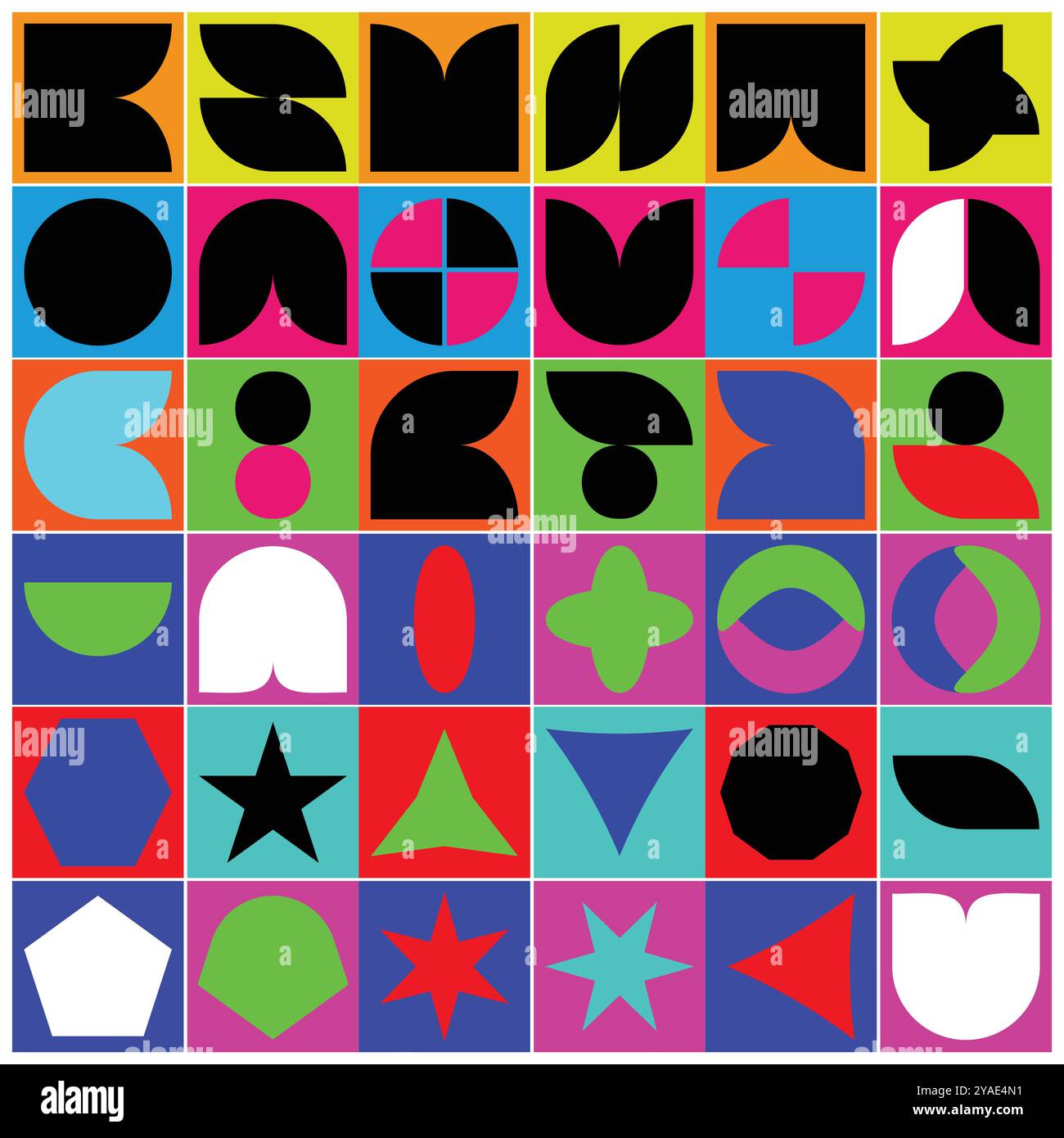 Geometric Art Colorful peter un design abstrait avec différentes formes Illustration de Vecteur