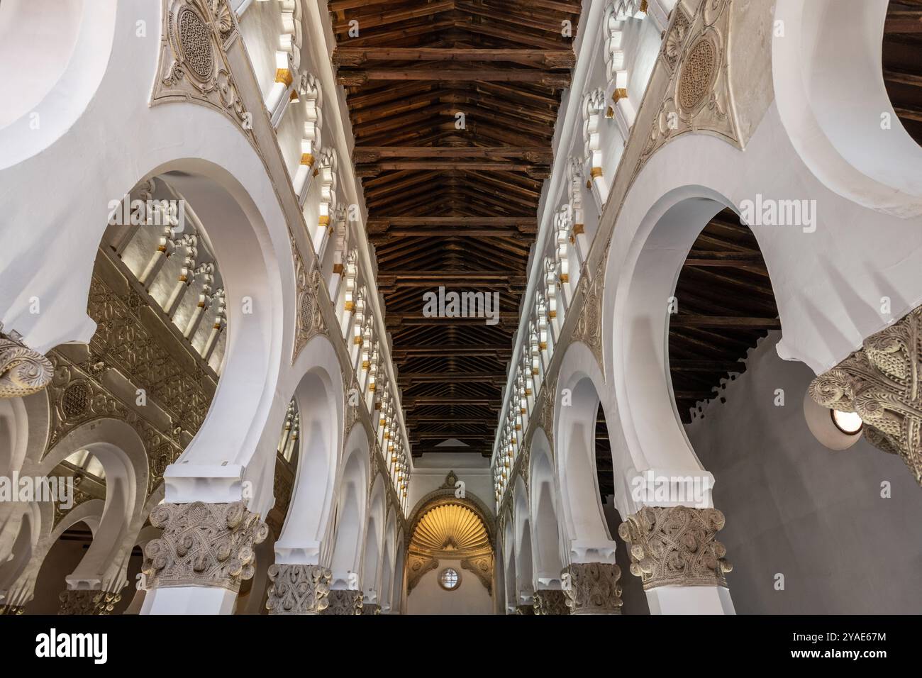 Synagogue Santa María la Blanca à Tolède, Castille-la Manche, Espagne, Europe Banque D'Images