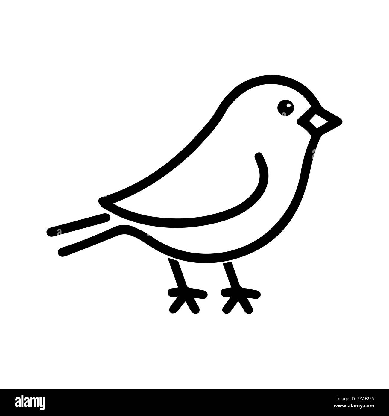 icône canari ou symbole de ligne moderne. Dessin au trait vectoriel et conception d'icône avec contour audacieux. Noir et blanc Pixel Perfect symbole minimaliste blanc isolé Illustration de Vecteur