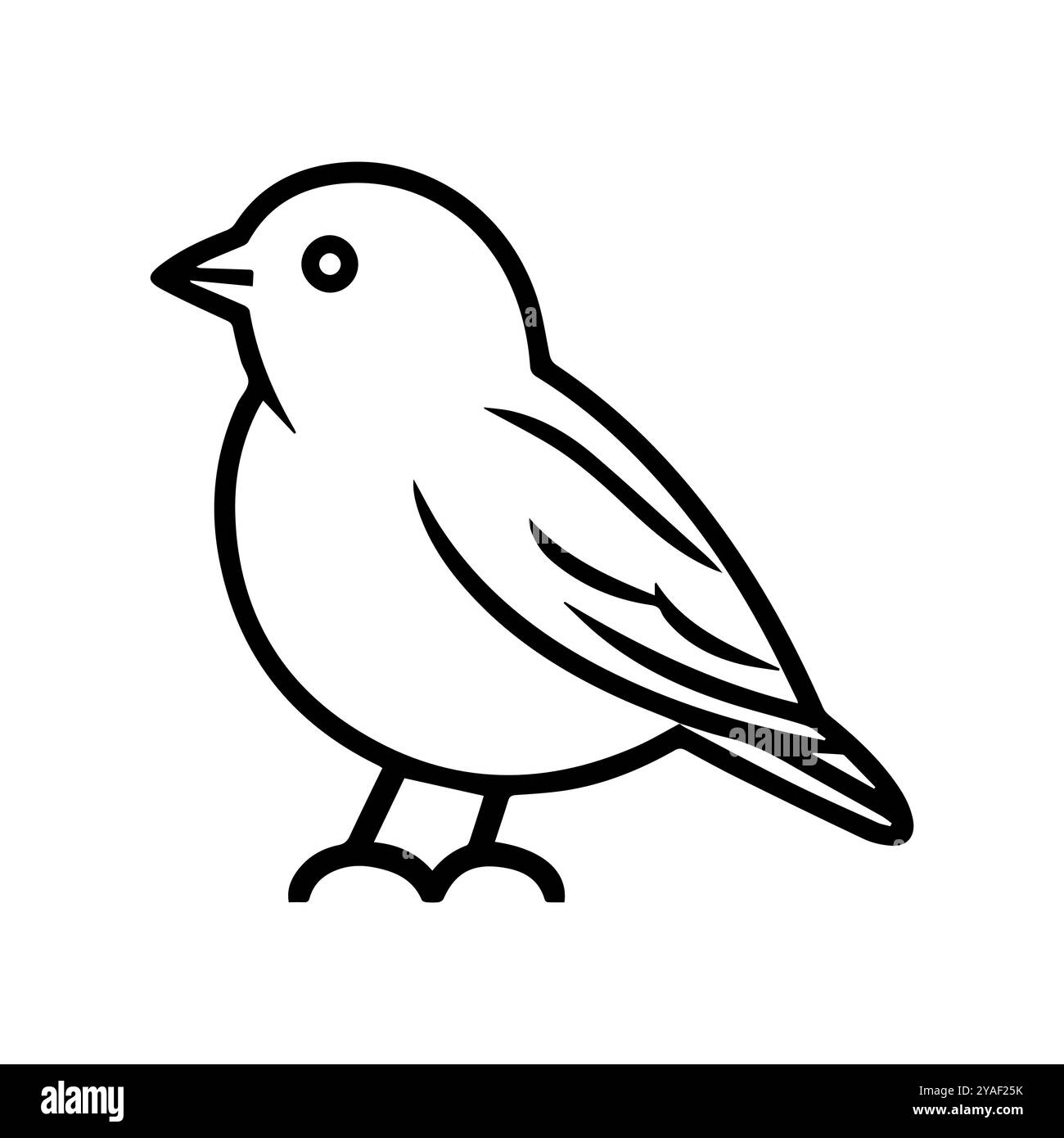 icône canari ou symbole de ligne moderne. Dessin au trait vectoriel et conception d'icône avec contour audacieux. Noir et blanc Pixel Perfect symbole minimaliste blanc isolé Illustration de Vecteur