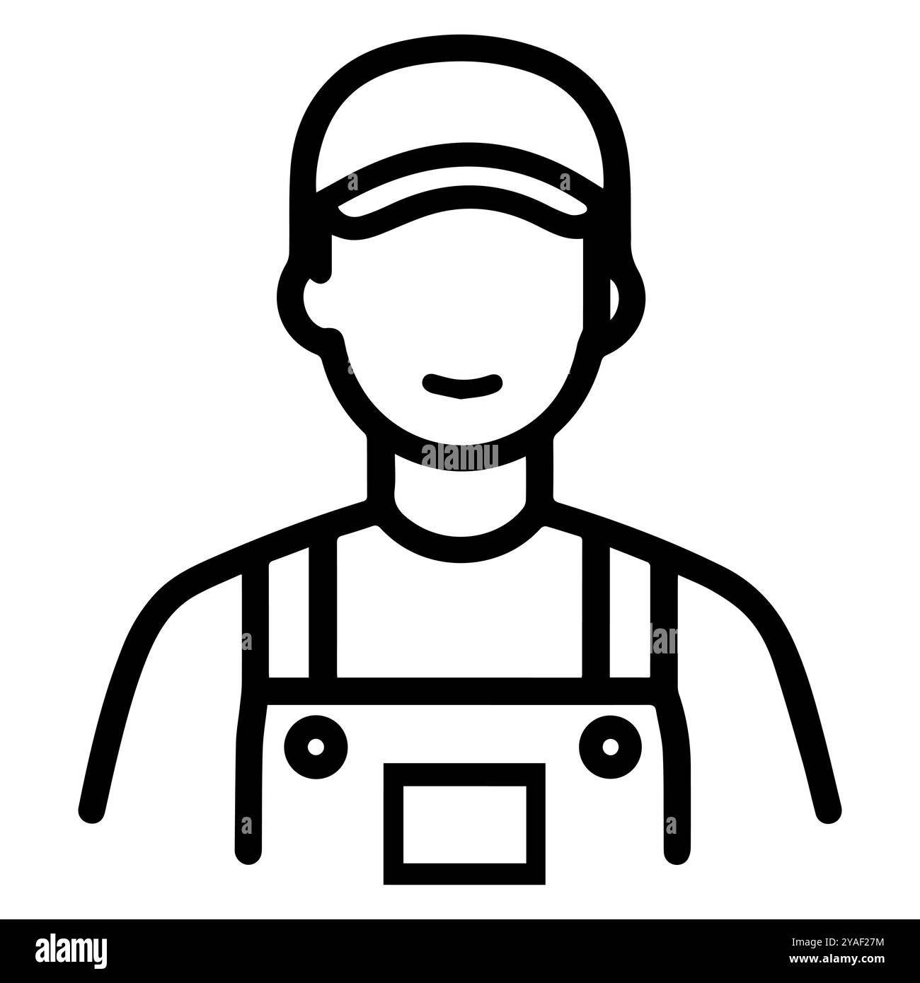 icône de l'opérateur de la moissonneuse-batteuse ou symbole de ligne moderne. Dessin au trait vectoriel et conception d'icône avec contour audacieux. Noir et blanc Pixel Perfect symbole minimaliste isol Illustration de Vecteur
