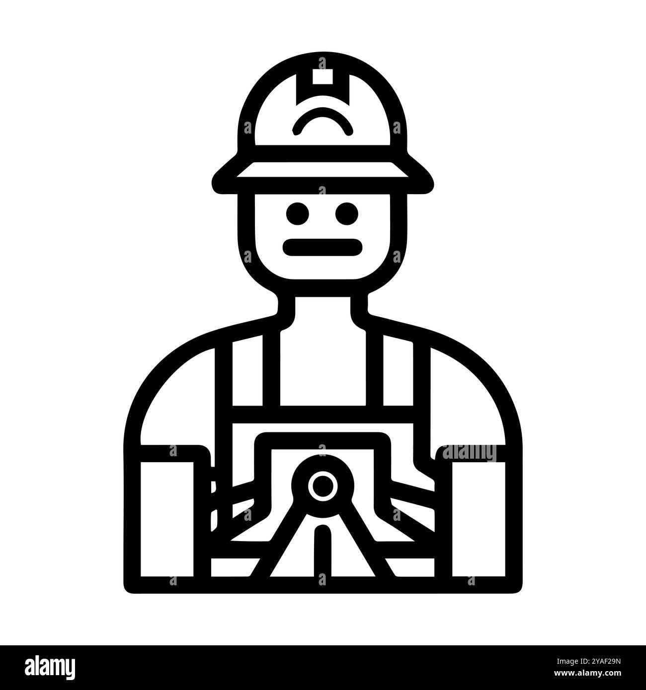 icône de l'opérateur de la moissonneuse-batteuse ou symbole de ligne moderne. Dessin au trait vectoriel et conception d'icône avec contour audacieux. Noir et blanc Pixel Perfect symbole minimaliste isol Illustration de Vecteur