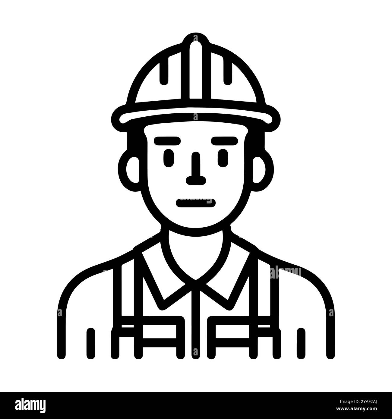 icône de l'opérateur de la moissonneuse-batteuse ou symbole de ligne moderne. Dessin au trait vectoriel et conception d'icône avec contour audacieux. Noir et blanc Pixel Perfect symbole minimaliste isol Illustration de Vecteur