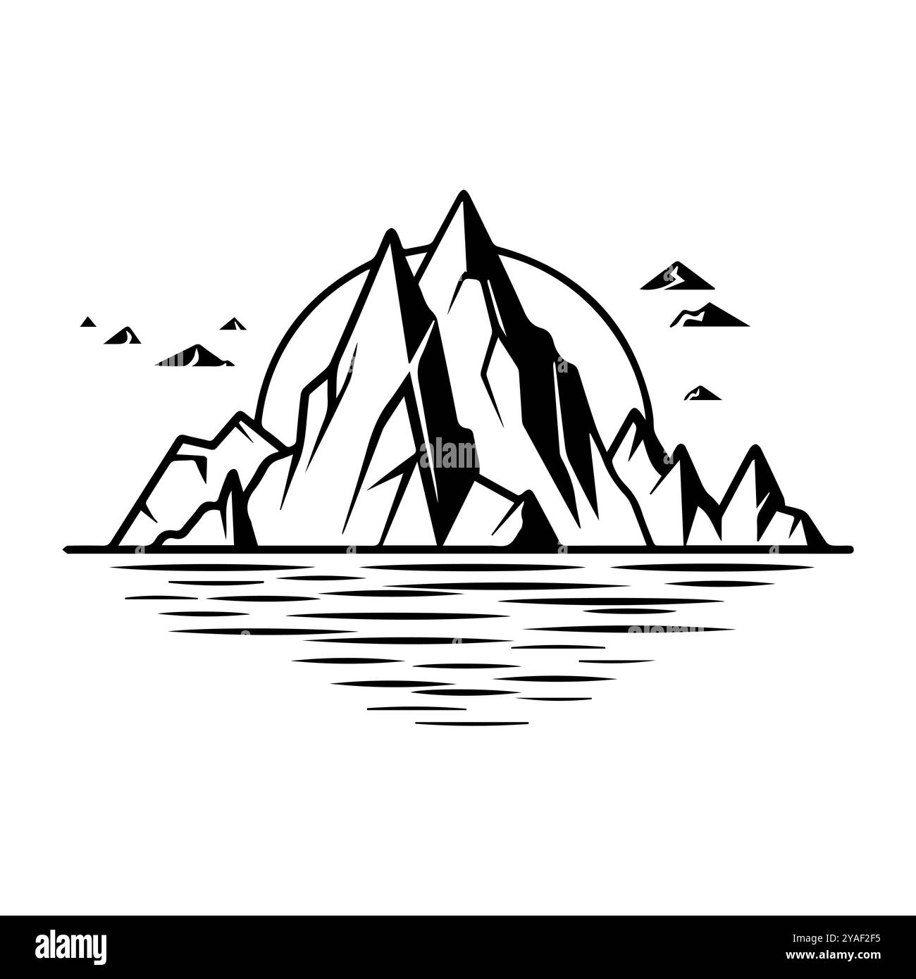 icône glacier ou symbole de ligne moderne. Dessin au trait vectoriel et conception d'icône avec contour audacieux. Noir et blanc Pixel Perfect symbole minimaliste isolé whit Illustration de Vecteur