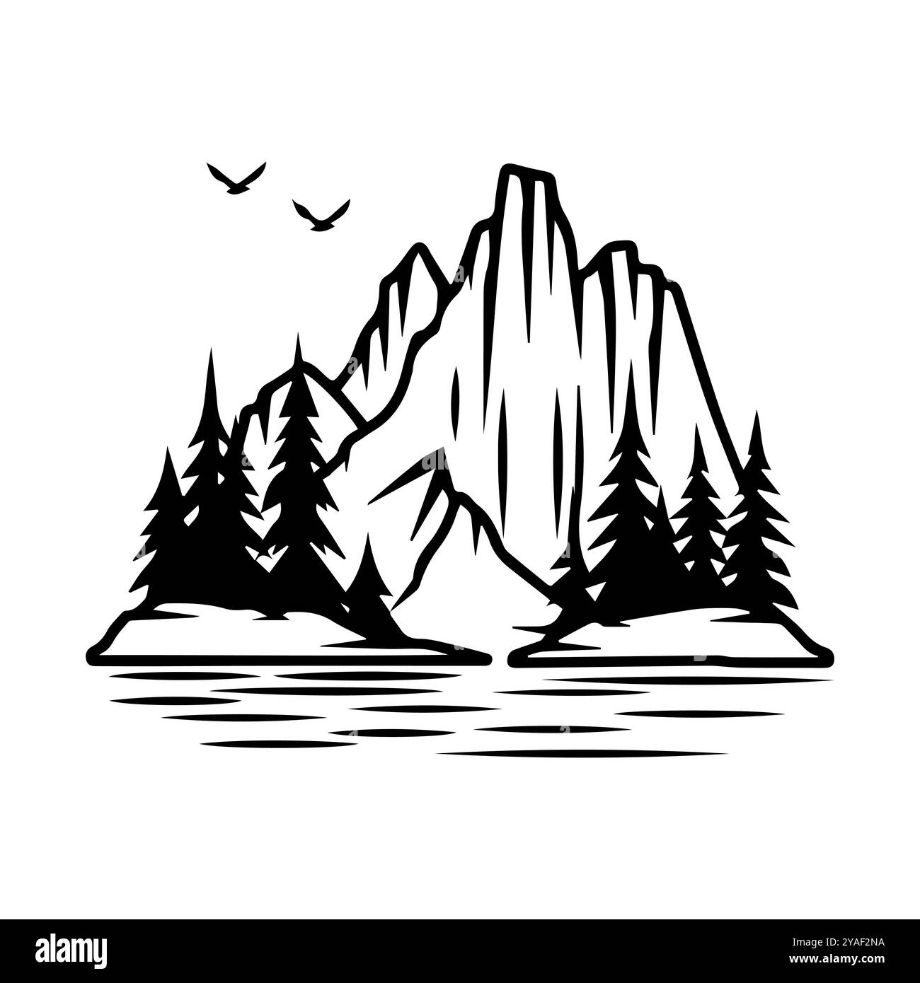 icône glacier ou symbole de ligne moderne. Dessin au trait vectoriel et conception d'icône avec contour audacieux. Noir et blanc Pixel Perfect symbole minimaliste isolé whit Illustration de Vecteur