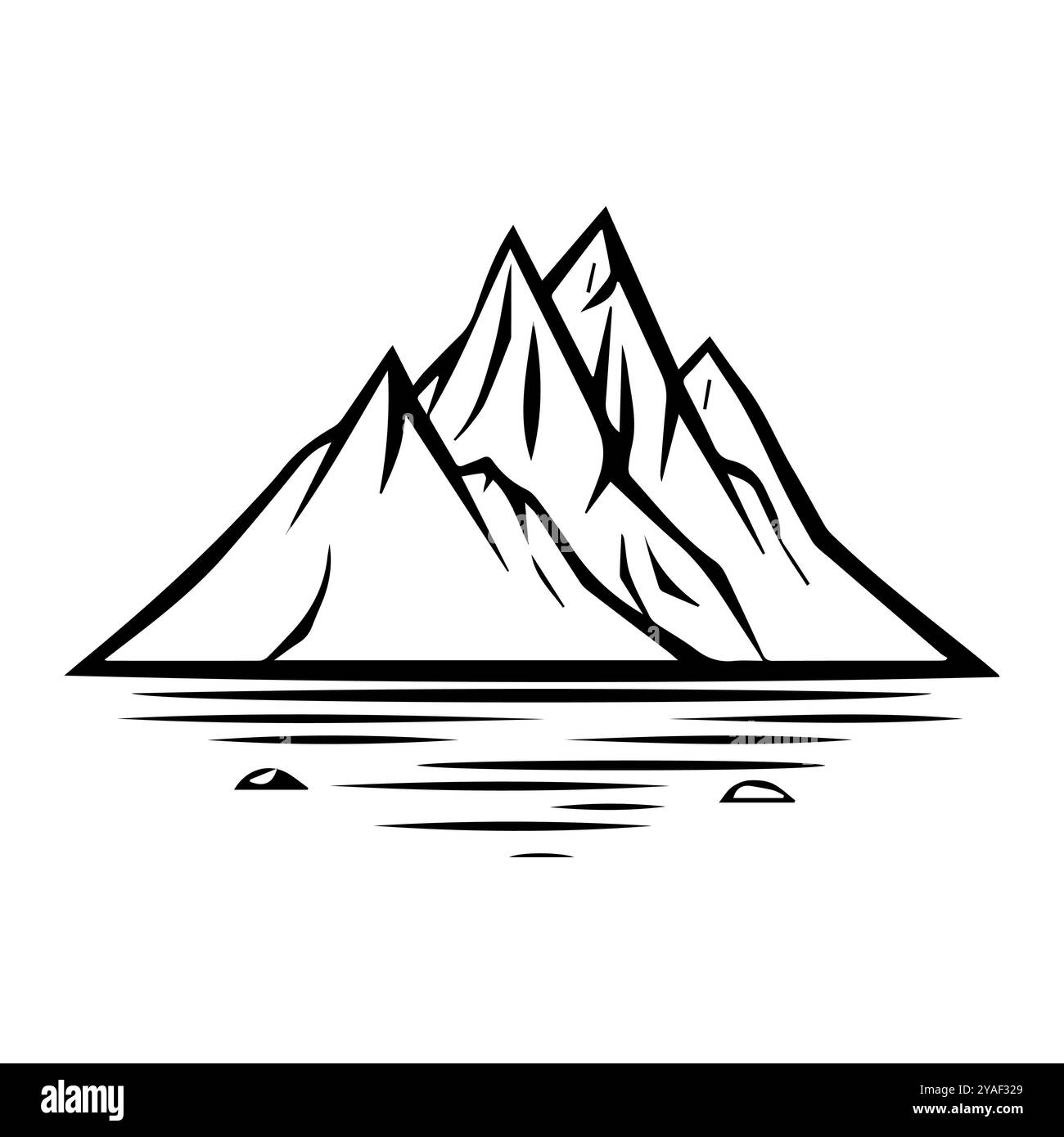 icône glacier ou symbole de ligne moderne. Dessin au trait vectoriel et conception d'icône avec contour audacieux. Noir et blanc Pixel Perfect symbole minimaliste isolé whit Illustration de Vecteur