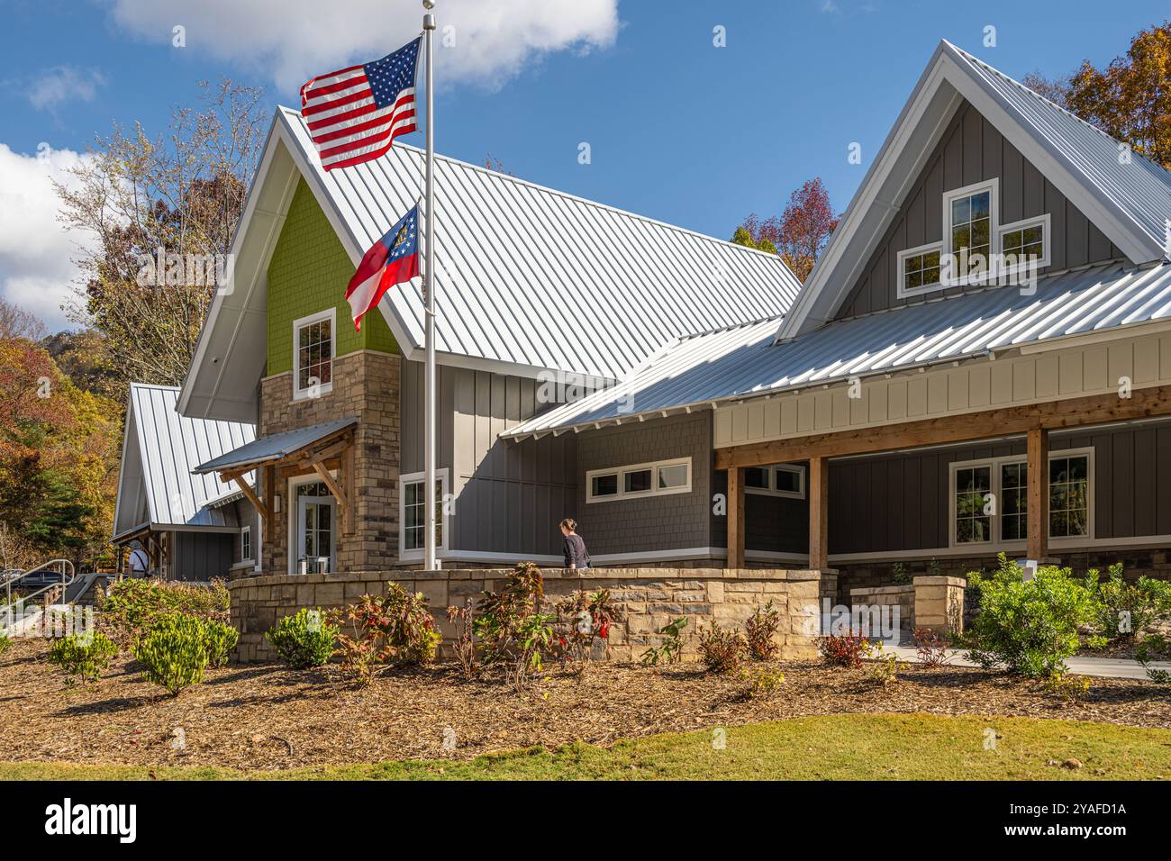 Centre d'accueil du parc d'État Amicalola Falls à Dawsonville, Géorgie. (ÉTATS-UNIS) Banque D'Images