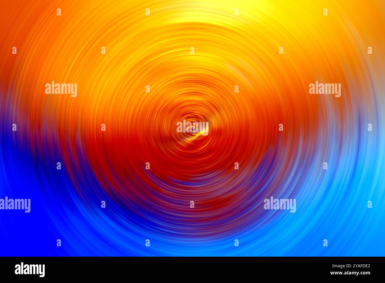 Tourbillon abstrait de couleur orange et bleu Banque D'Images