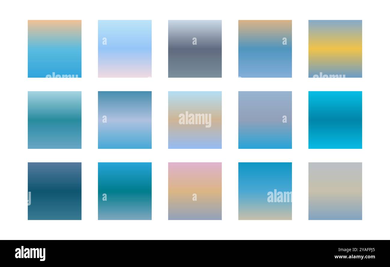 collection de vecteur de conception de toile de fond de palette de couleurs bleues lisses Illustration de Vecteur