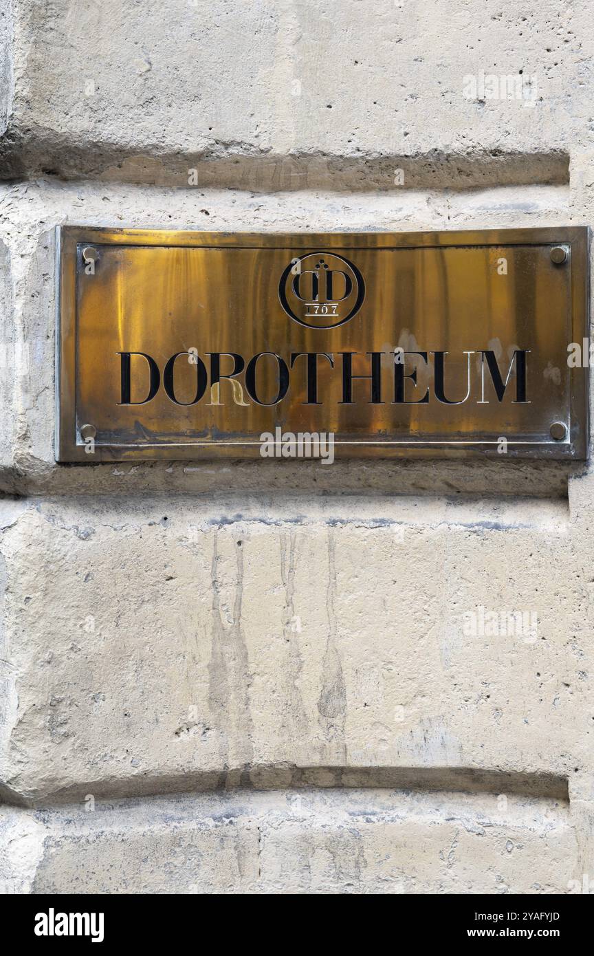 Vieille ville de Bruxelles, région de Bruxelles-capitale, Belgique, 09 11 2022, signature et inscription de la maison de vente aux enchères Dorotheum, Europe Banque D'Images