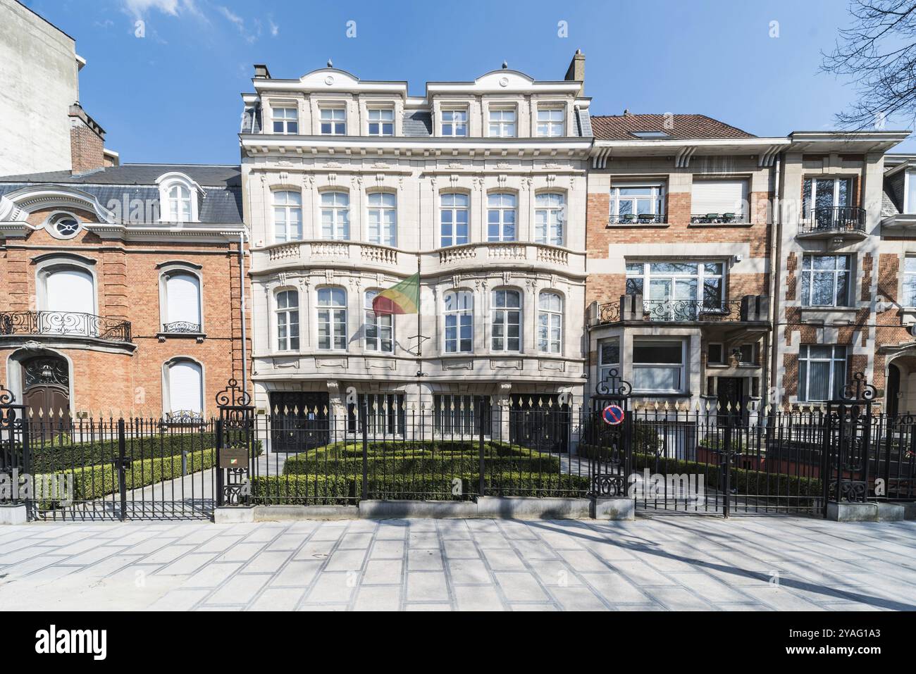 Ixelles, Bruxelles/ Belgique, 03 30 2019 : façade de l'ambassade de la République du Congo, avenue Franklin Roosevelt Banque D'Images