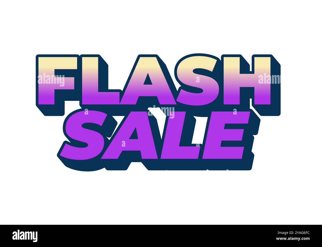 Vente flash. Conception d'effet de texte dans le style 3D avec des couleurs calmes Illustration de Vecteur
