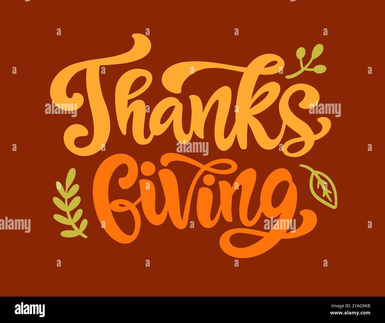 Bannière du jour de Thanksgiving. Lettrage dessiné à la main Illustration de Vecteur