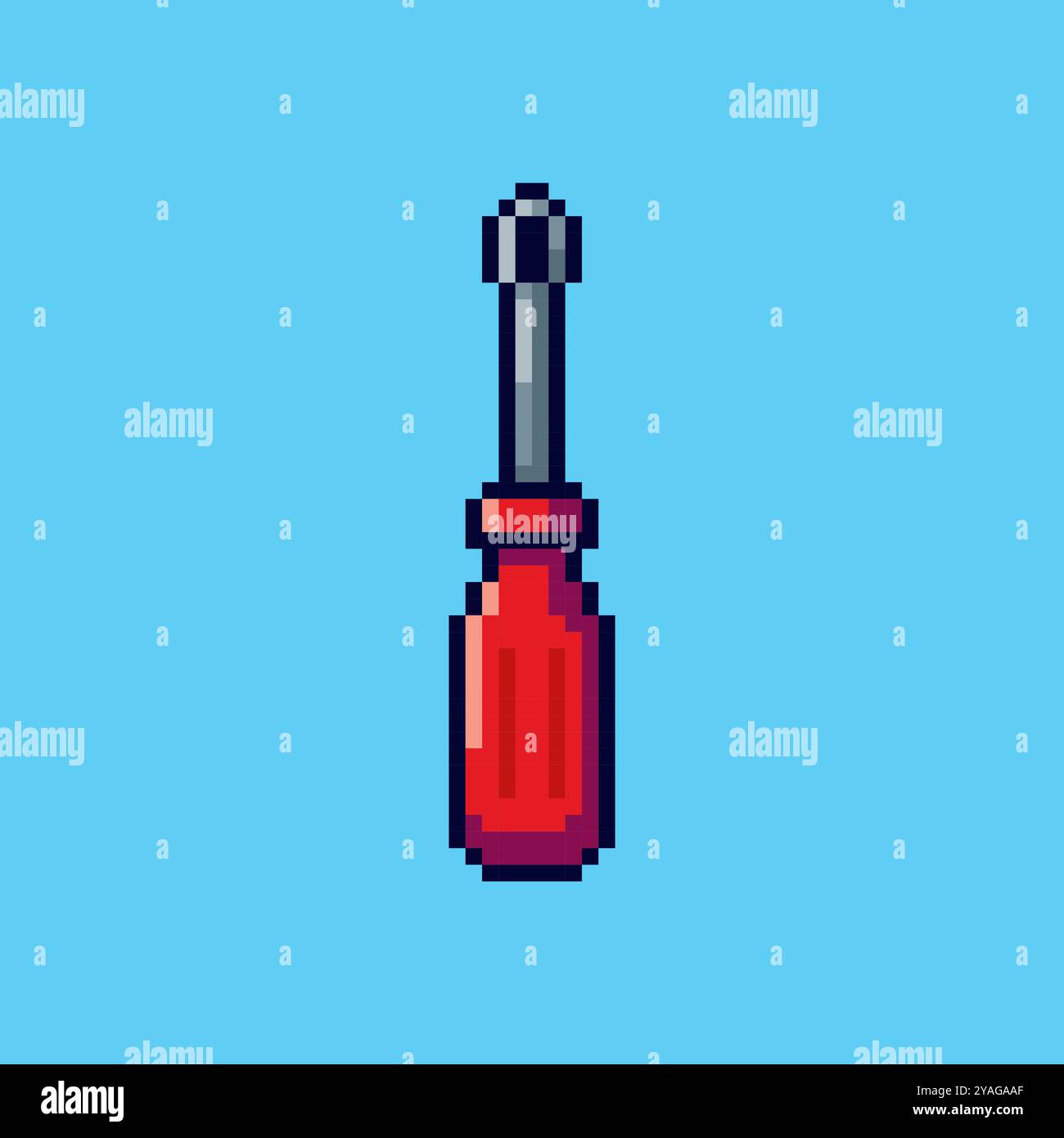 Design d'actif de jeu de tournevis Pixel art Illustration de Vecteur