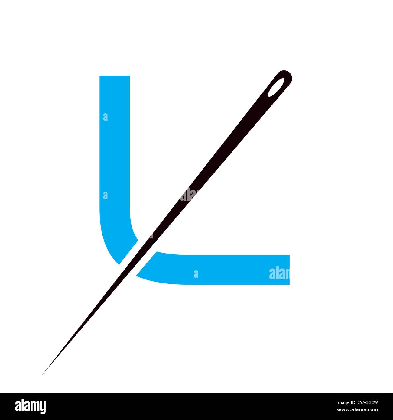 Lettre l Tailor Sewing Needle logo concept de conception pour broder, textile, mode, tissu, symbole de tissu Illustration de Vecteur