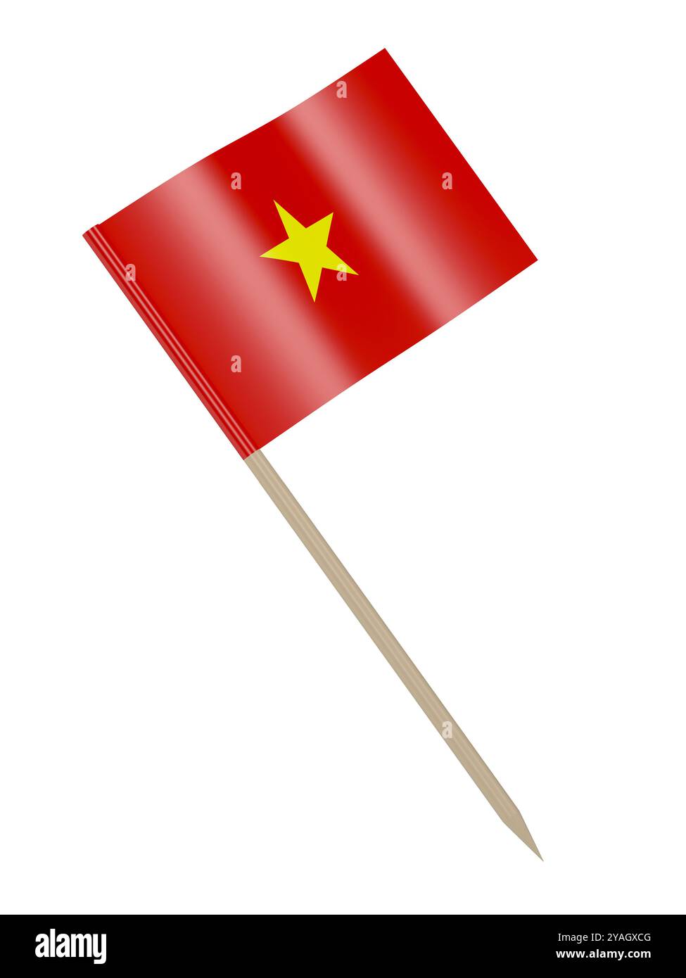 Cure-dent avec drapeau vietnamien isolé sur un fond blanc Banque D'Images