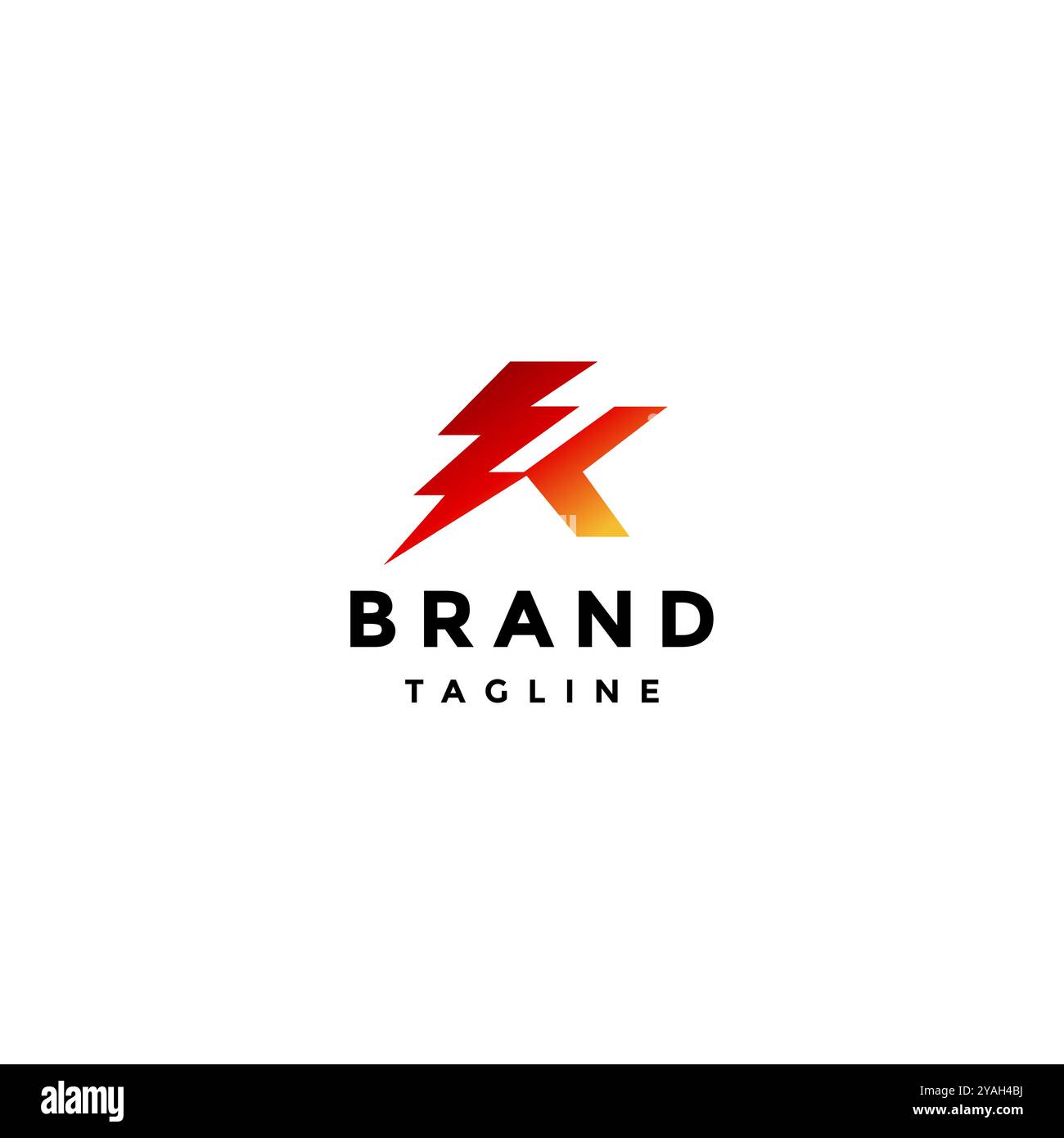 Lettre initiale K Thundered logo Design. Logo symbole éclair en forme de lettre K. Illustration de Vecteur