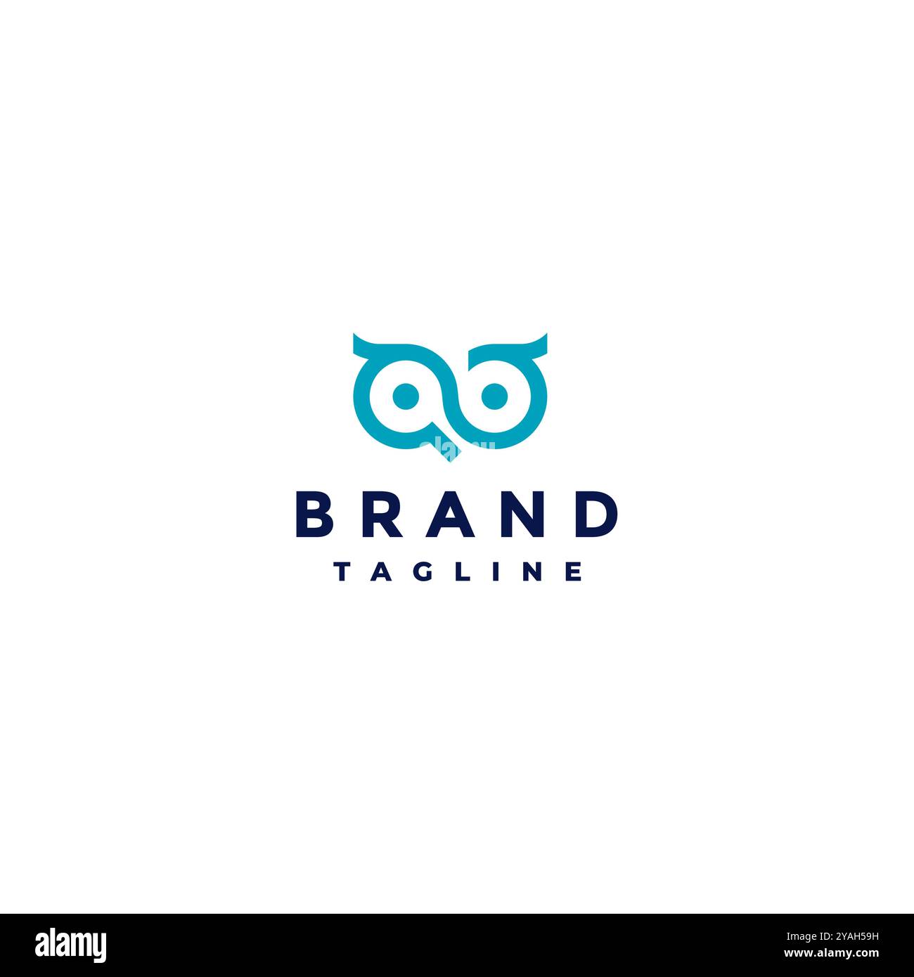 Logo simple Owl Loop Eye. Simple oeil de chouette formant le symbole de l'infini. Illustration de Vecteur