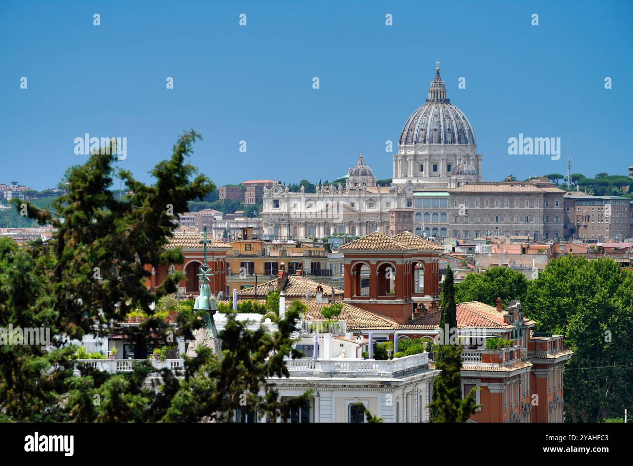 San Pietro, Basilique Saint-Pierre, Silhouette, Rome Banque D'Images