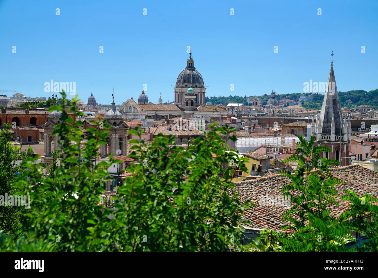 Vue depuis Terrazza dei Pincio, Rome Banque D'Images
