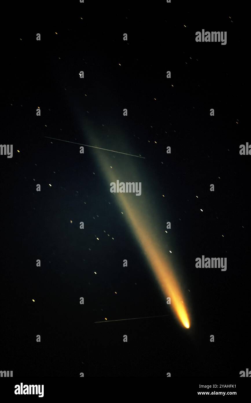 Comet Tsuchinshan-ATLAS au-dessus du canyon de la rivière Snake, Idaho le 10-13-24 Banque D'Images