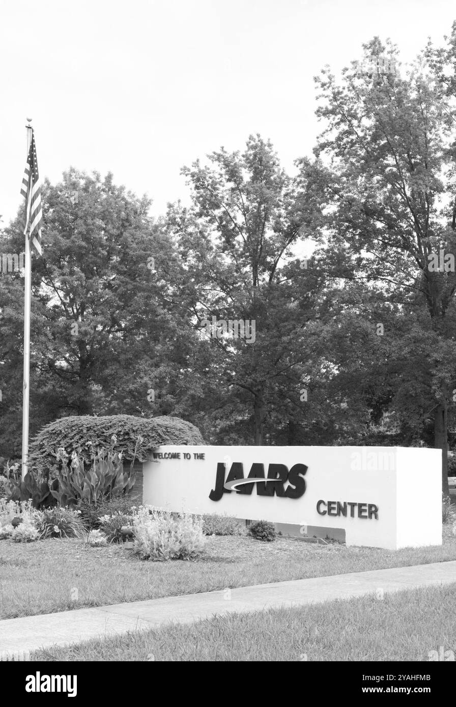 Signe de bienvenue au JAARS Center, une organisation dédiée à la traduction linguistique internationale près de Waxhaw, Caroline du Nord, États-Unis Banque D'Images