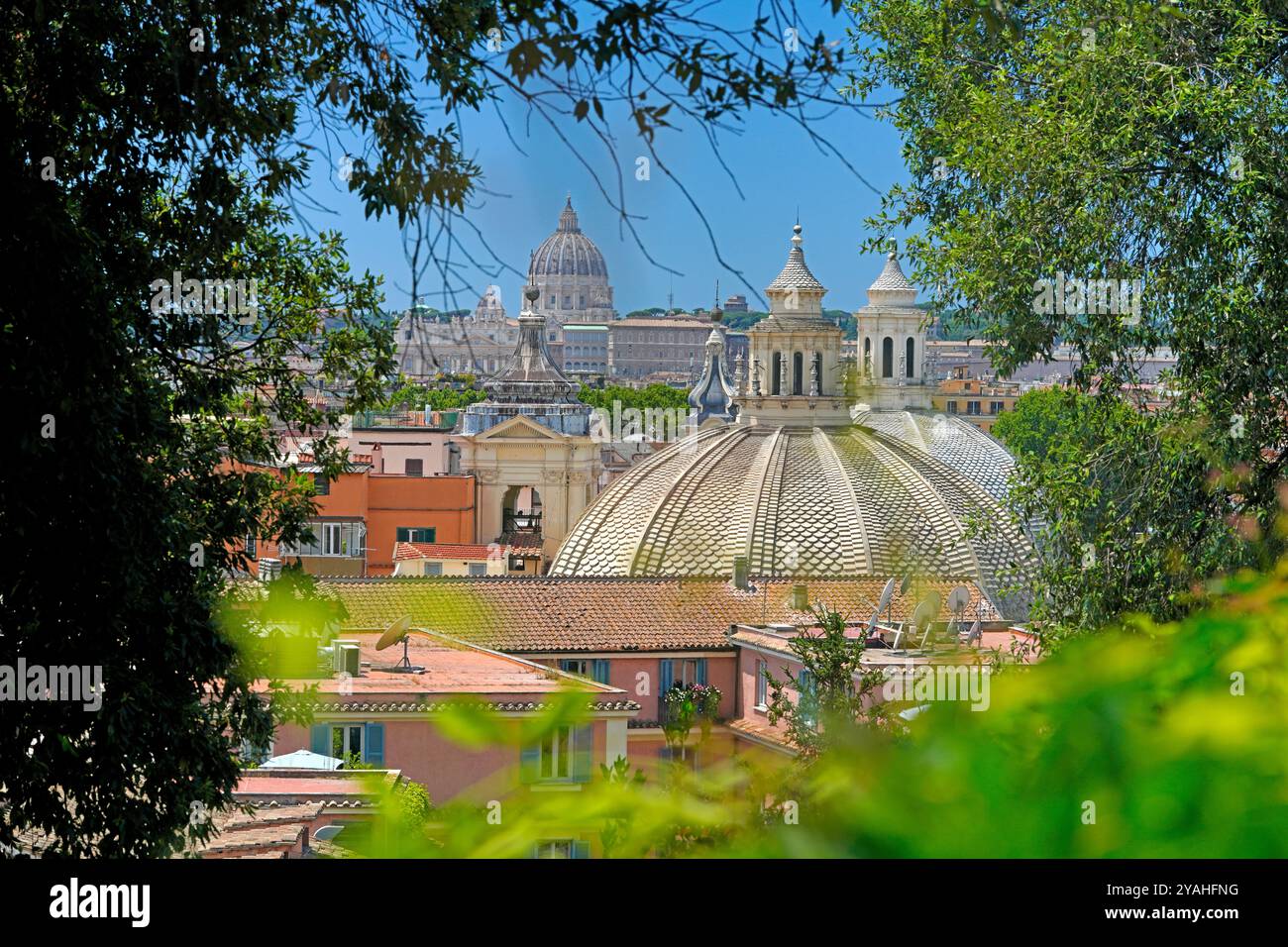 San Pietro, Basilique Saint-Pierre, Silhouette, Rome Banque D'Images
