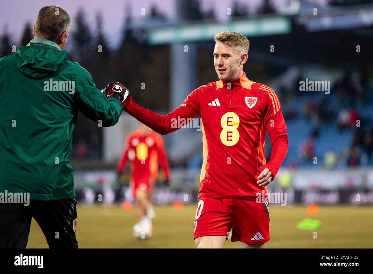 Ollie Cooper du pays de Galles pendant l'échauffement. Islande v pays de Galles dans la Ligue des Nations de l'UEFA au stade Laugardalsvöllur le 11 octobre 2024. Banque D'Images