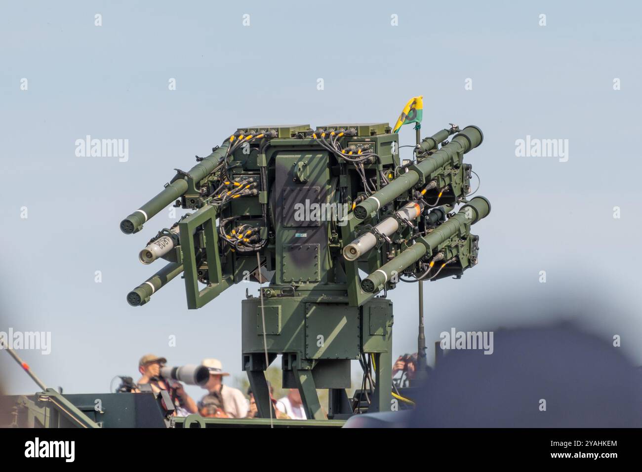 Système de missiles antiaériens lors du défilé d'équipements militaires. Banque D'Images