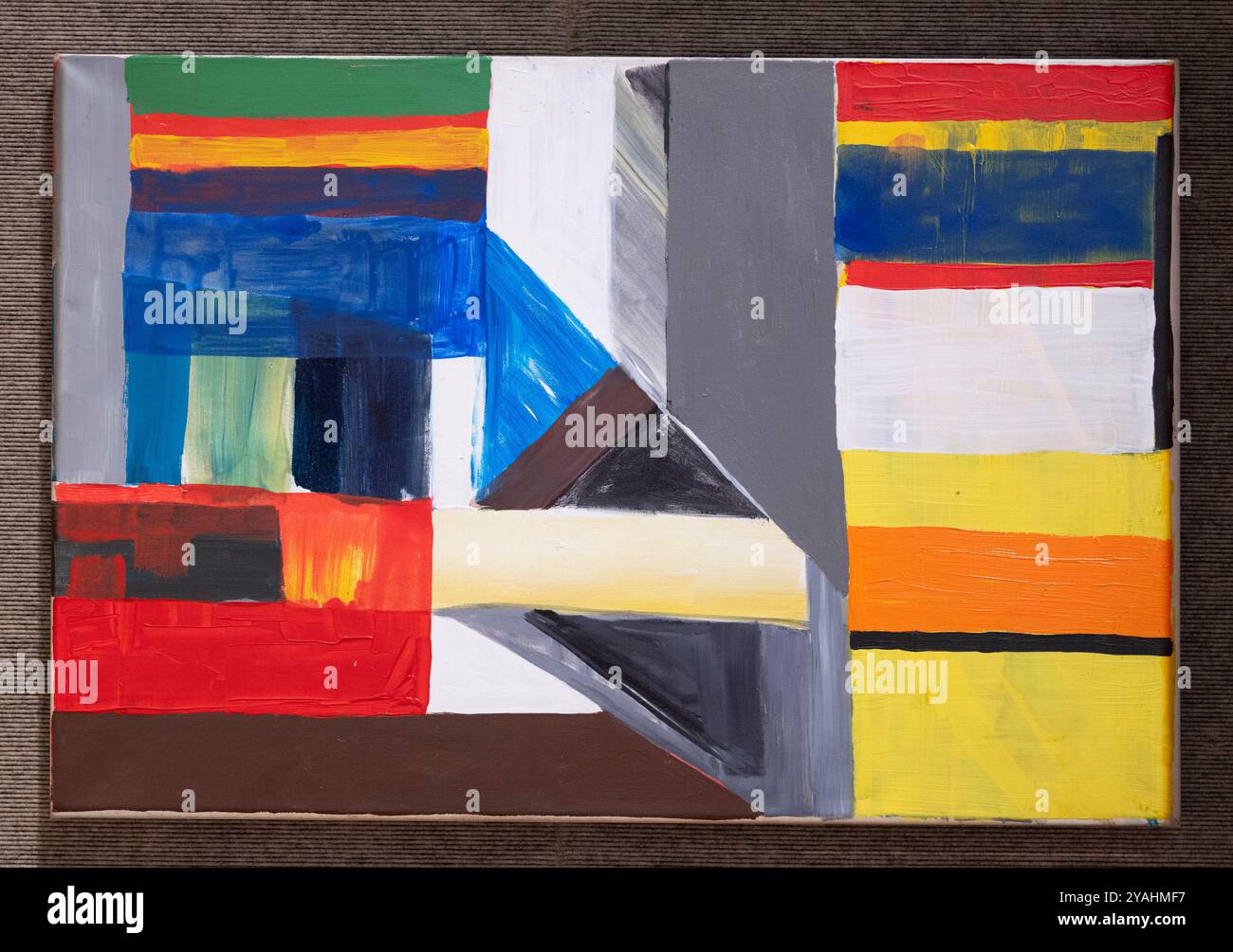 Bonhams, Londres, Royaume-Uni. 14 octobre 2024. Aperçu de la vente Bonhams Modern & Contemporary African Art qui aura lieu le 16 octobre. Les faits saillants de la vente aux enchères incluent : Atta Kwami (ghanéen, 1956-2021). Sans titre (Pampaso) (sans cadre). Estimation de 7 000 à 10 000 £. Banque D'Images