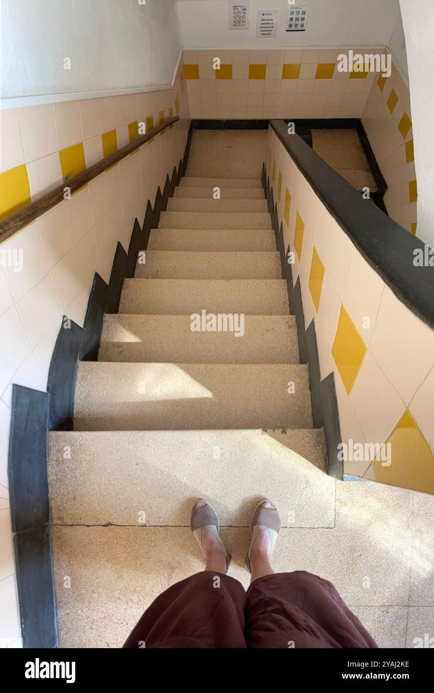 Escaliers, image panoramique. Banque D'Images