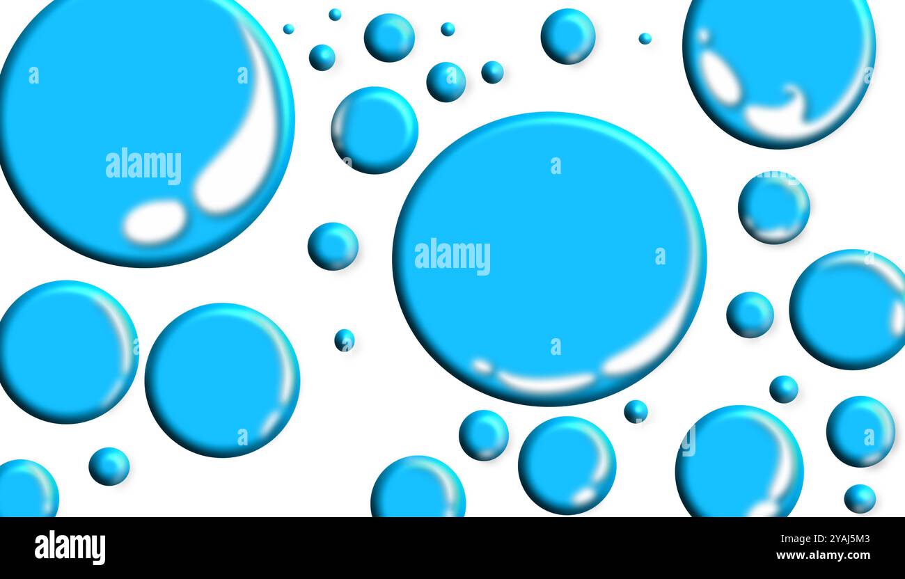 Le fond a un motif rond bleu comme la rosée d'eau. Parfait pour les papiers peints, affiches, bannières, couvertures de livres, magazines, sites web Illustration de Vecteur