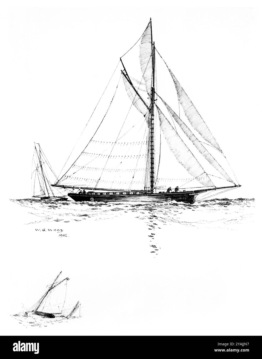 PHOTOS D'ANTAN - géré par PPL PHOTO AGENCY Circa 1881AmericaÕs Cup : une illustration à la plume et à l'encre du cha canadien sloop grégé Banque D'Images