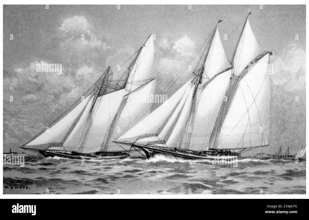 PHOTOS D'ANTAN - géré par PPL PHOTO AGENCY Circa 1871 AmericaÕs Cup : le yacht américain SAPPHO, l'un des yachts en défense sélectionnés par le Banque D'Images