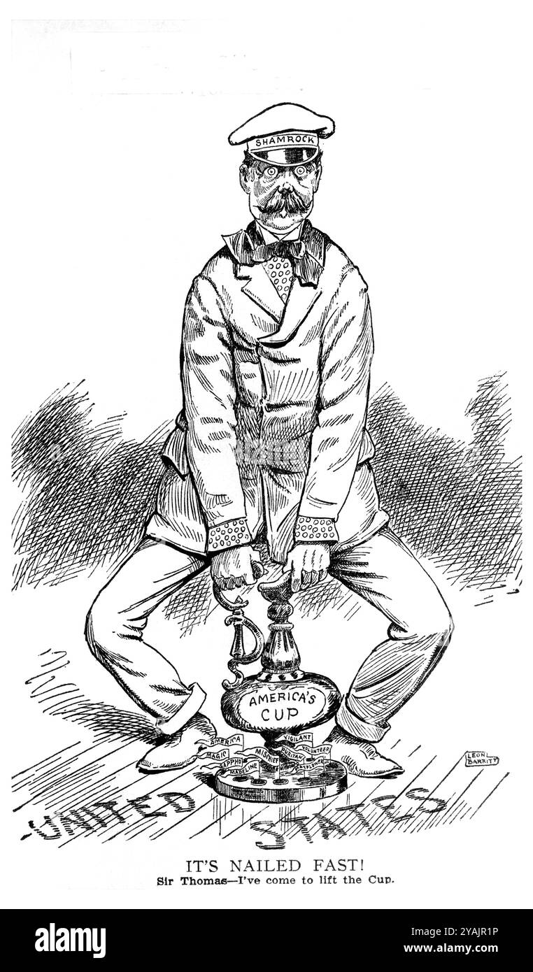 PHOTOS D’ANTAN - géré par PPL PHOTO AGENCYCirca 1899 America’s Cup : ce dessin animé est apparu dans le New York Tribune en septembre 1899, Predict Banque D'Images