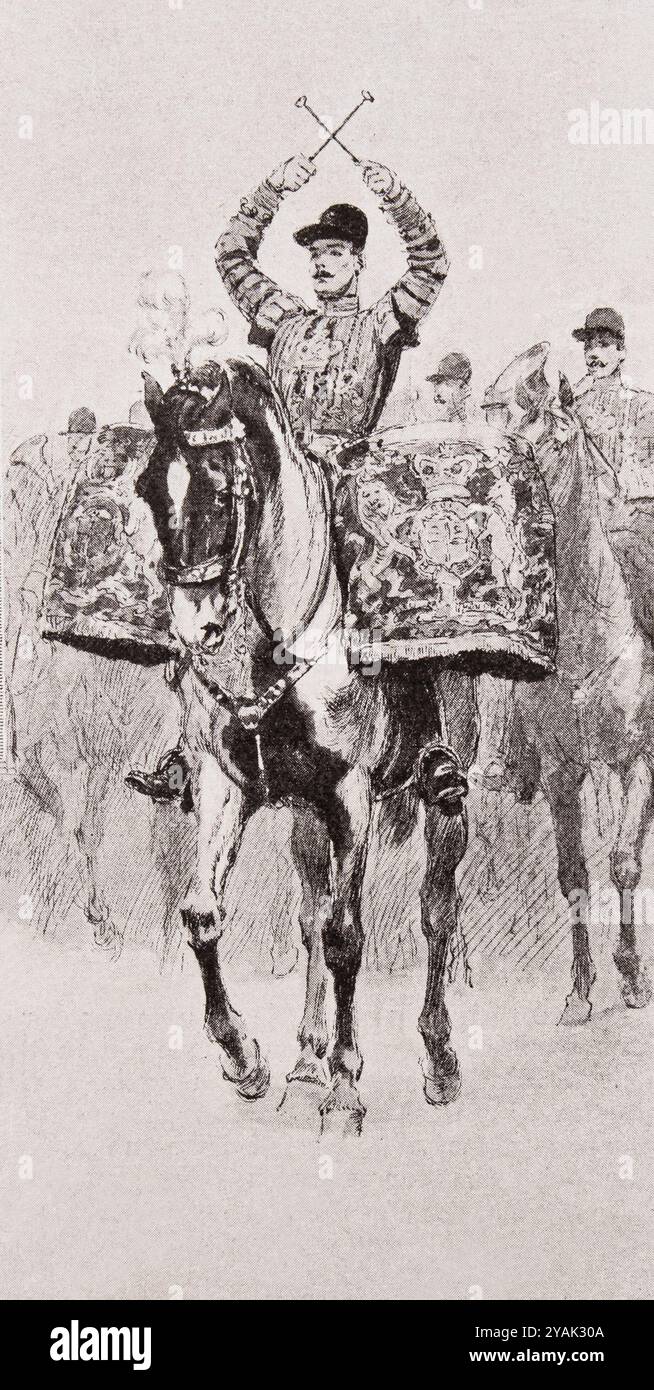 Couronnement du roi George V. British Timpani Horseback. Londres. 1911 Banque D'Images