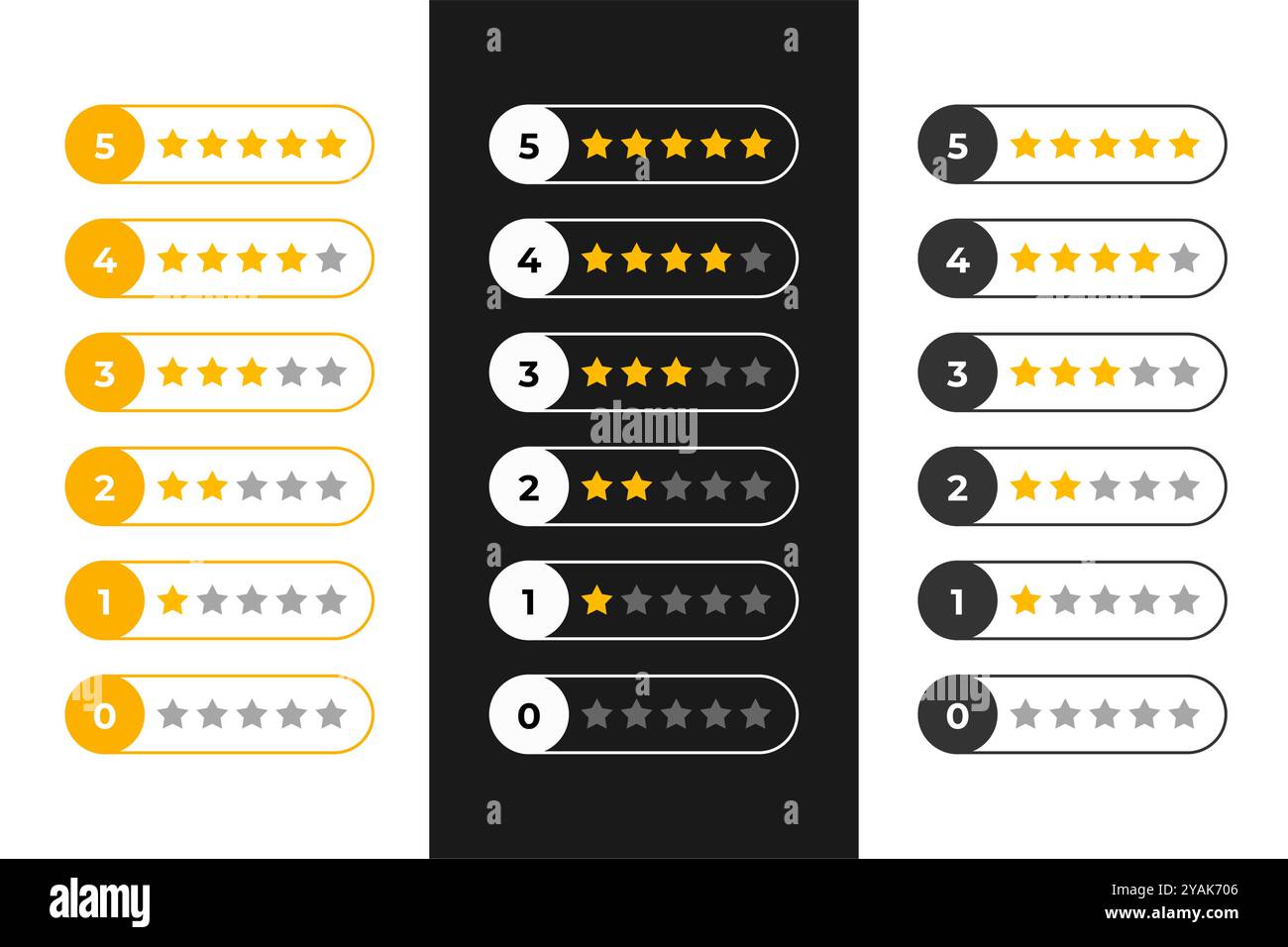 collection de cinq étoiles icône de notation pour le vecteur de commentaires des clients Illustration de Vecteur