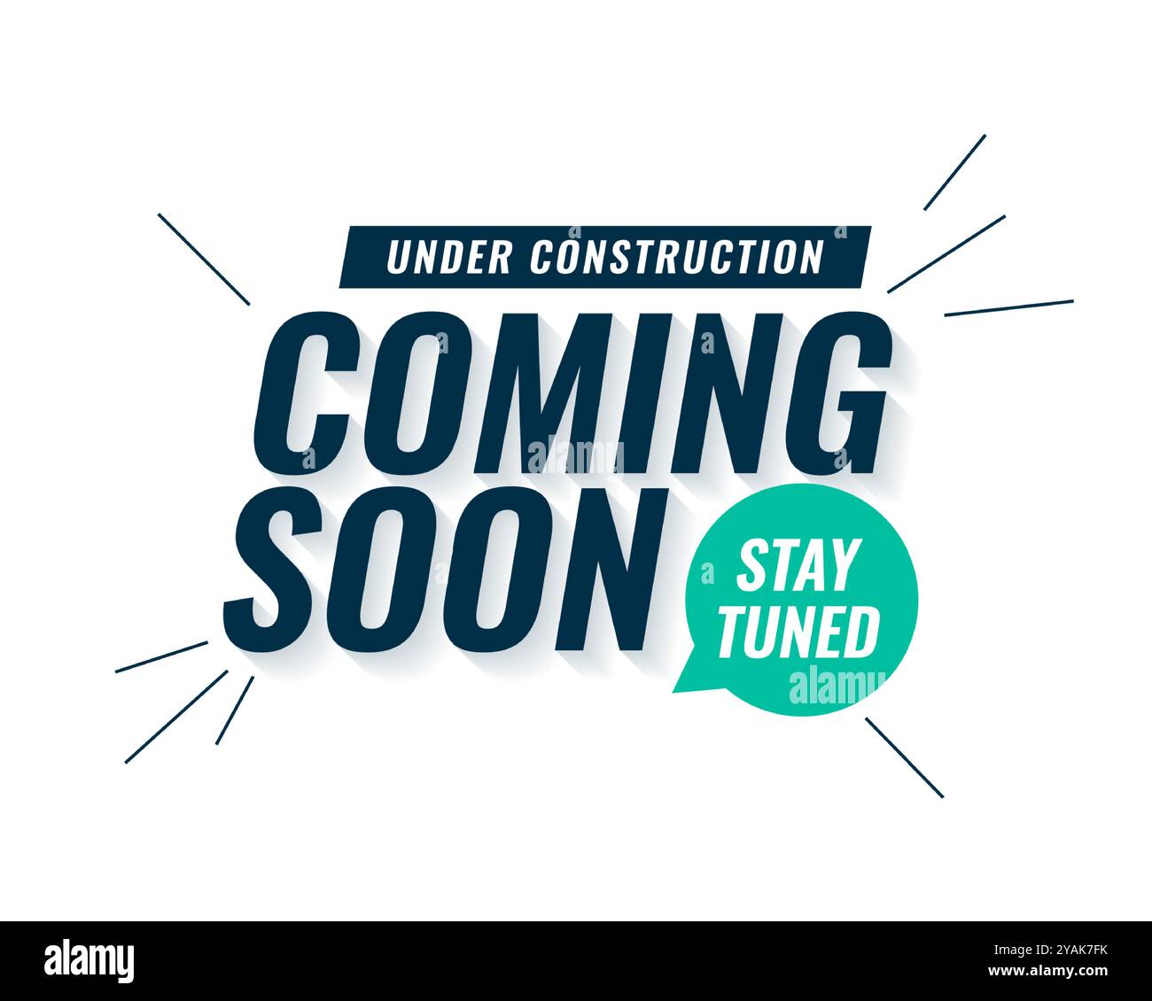 spécial bientôt sous affiche de construction avec le vecteur de message rester à l'écoute Illustration de Vecteur