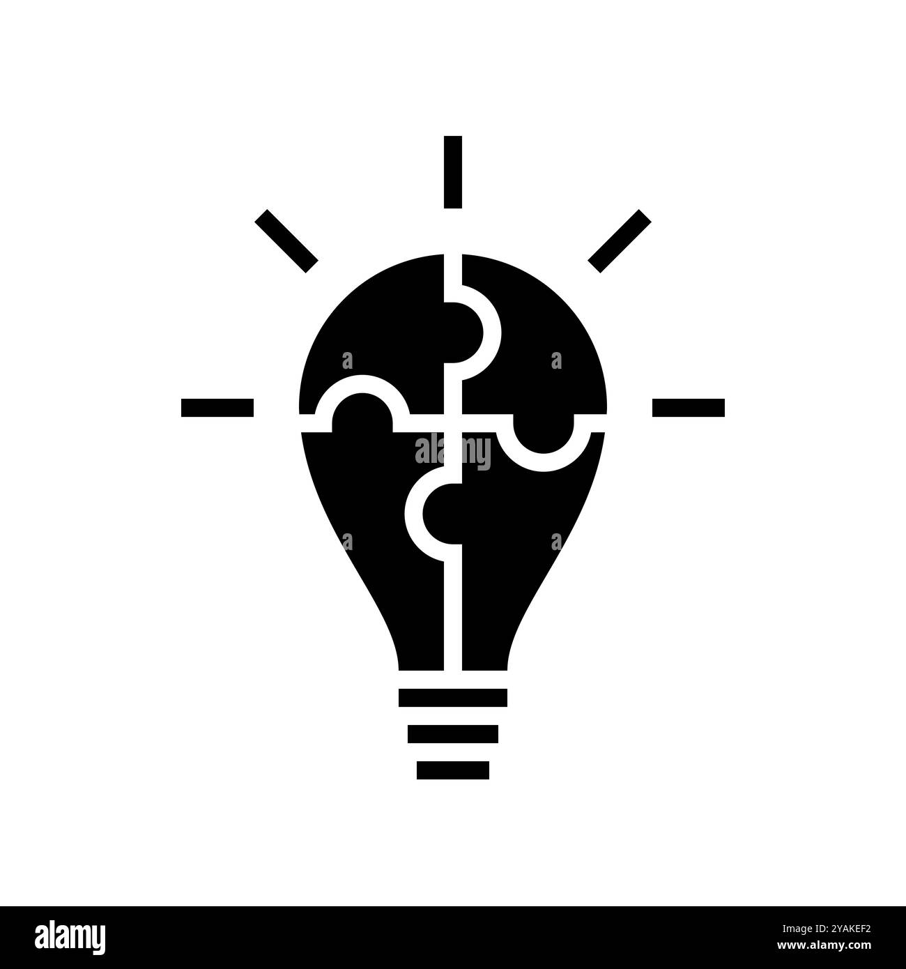 puzzle d'ampoule et vecteur de symbole. Illustration de Vecteur