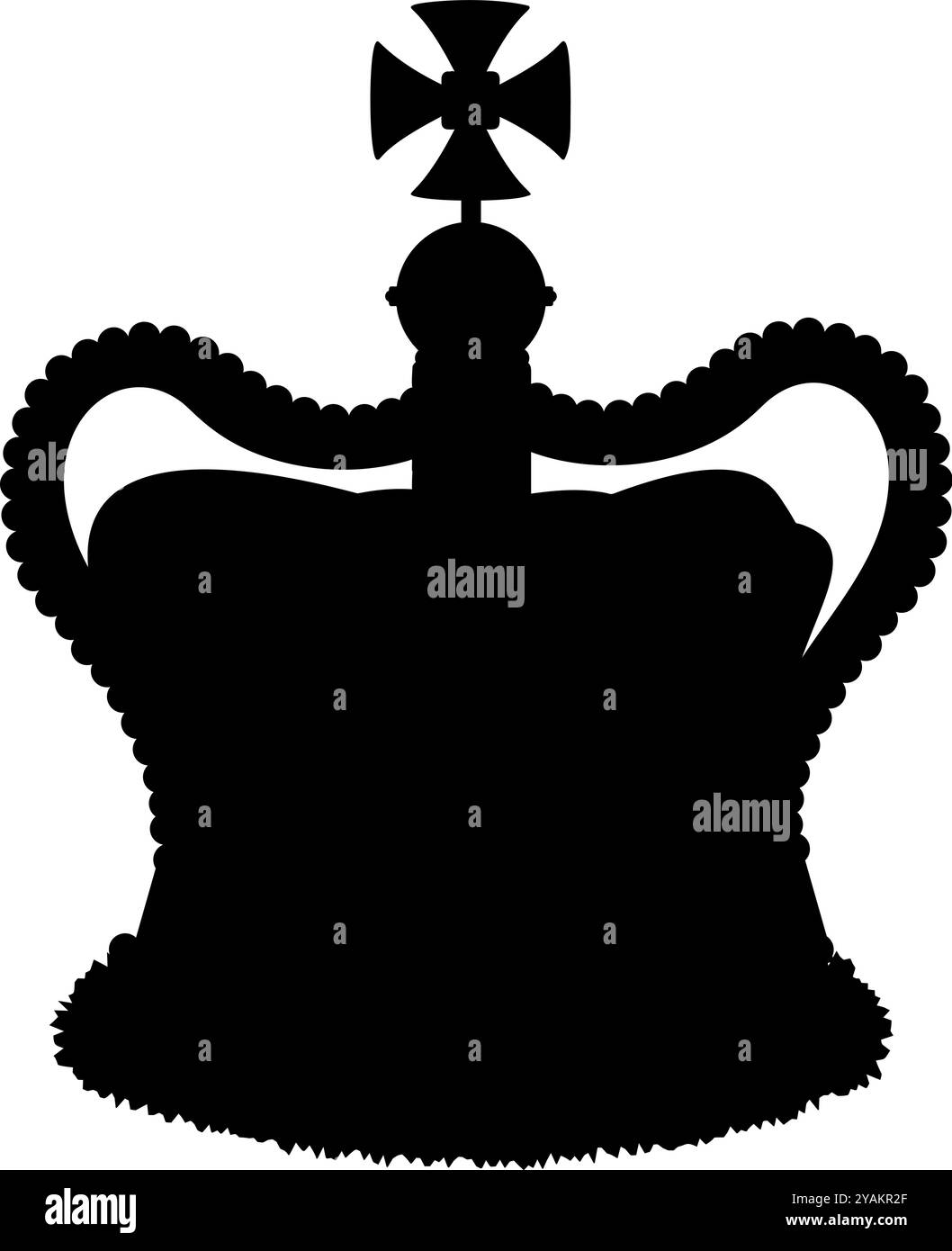 Silhouette plate de la couronne britannique. Edwards Crown. Illustration de Vecteur