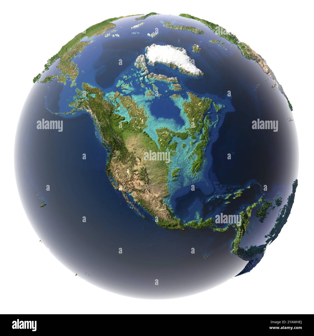 Les glaciers ont fondu, la quantité d'eau dans les océans a augmenté et ils ont inondé les continents. Prévision fantastique de l'avenir possible. Terre Banque D'Images