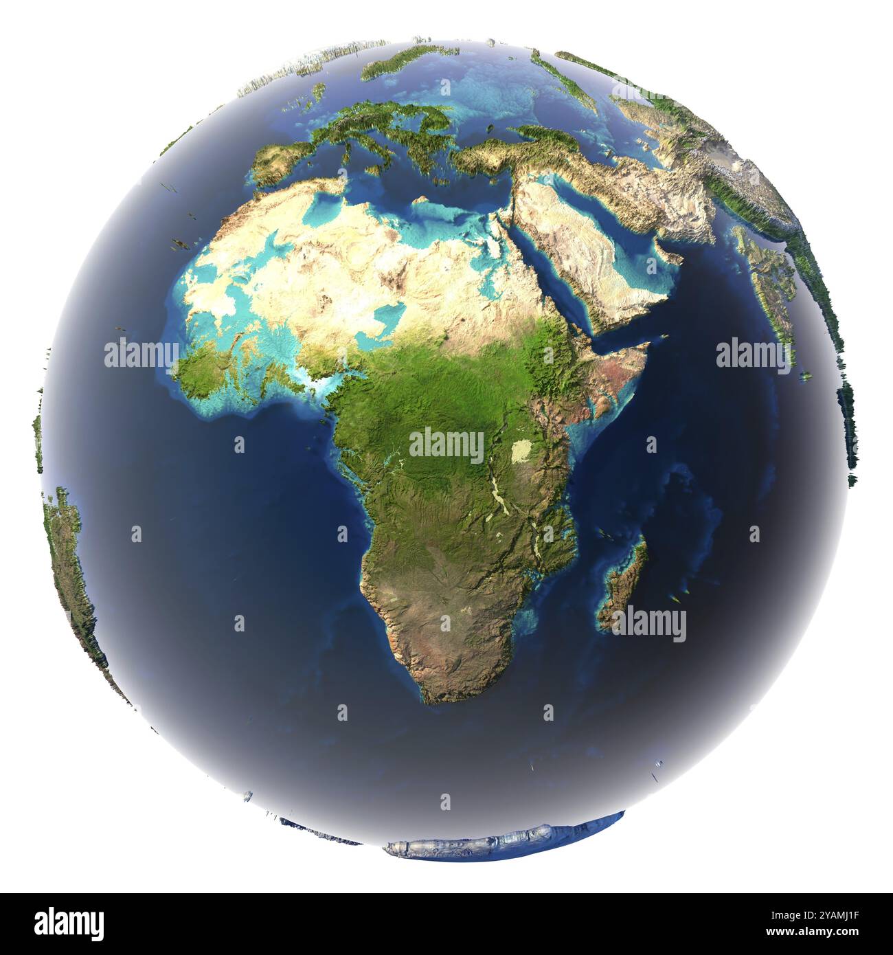 Les glaciers ont fondu, la quantité d'eau dans les océans a augmenté et ils ont inondé les continents. Prévision fantastique de l'avenir possible. Terre Banque D'Images