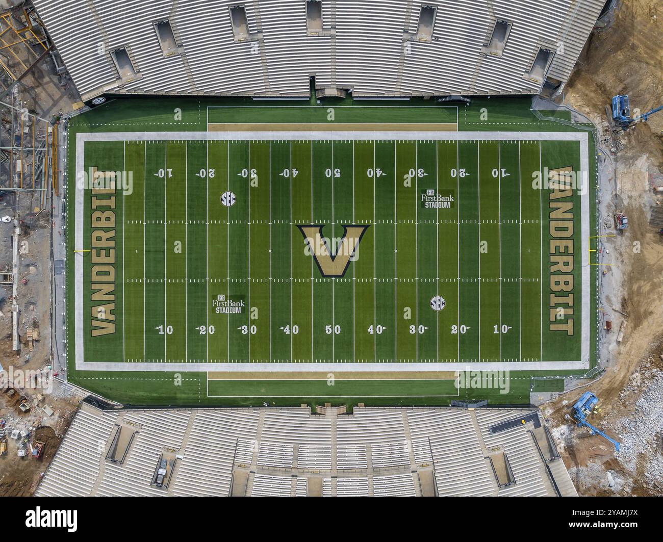 Vue aérienne du First Bank Stadium sur le campus de l'Université Vanderbilt situé à Nashville Tennessee Banque D'Images