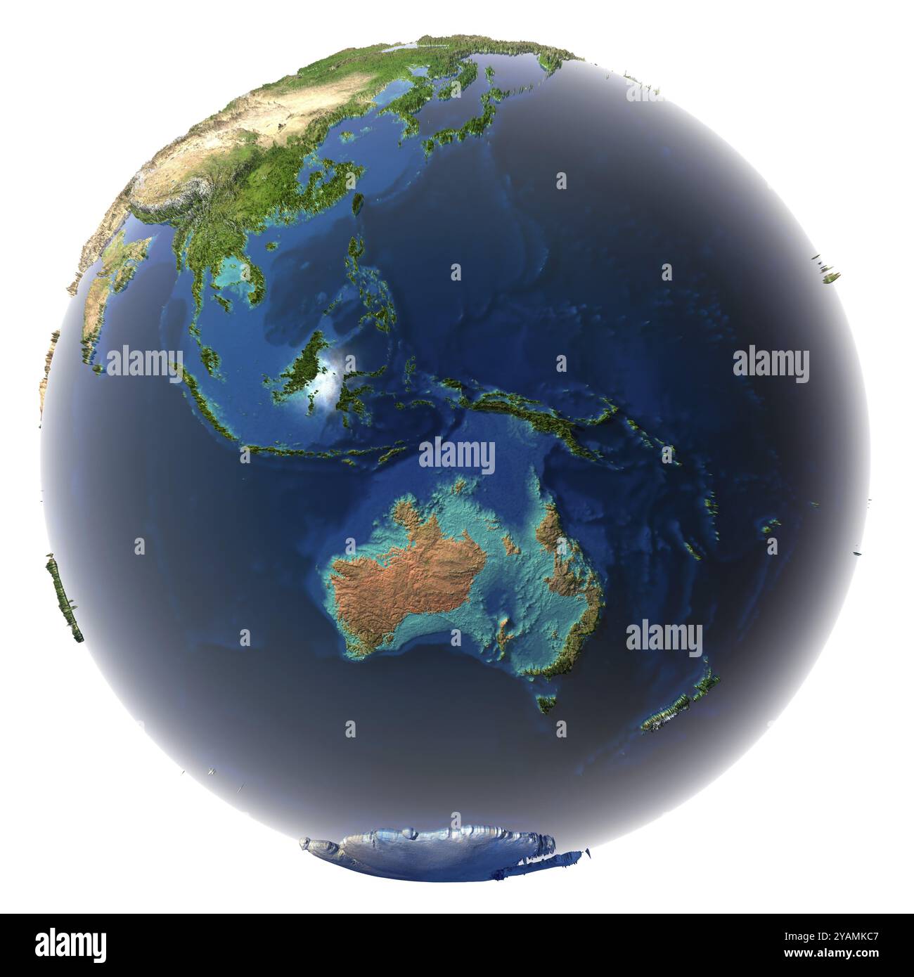 Les glaciers ont fondu, la quantité d'eau dans les océans a augmenté et ils ont inondé les continents. Prévision fantastique de l'avenir possible. Terre Banque D'Images