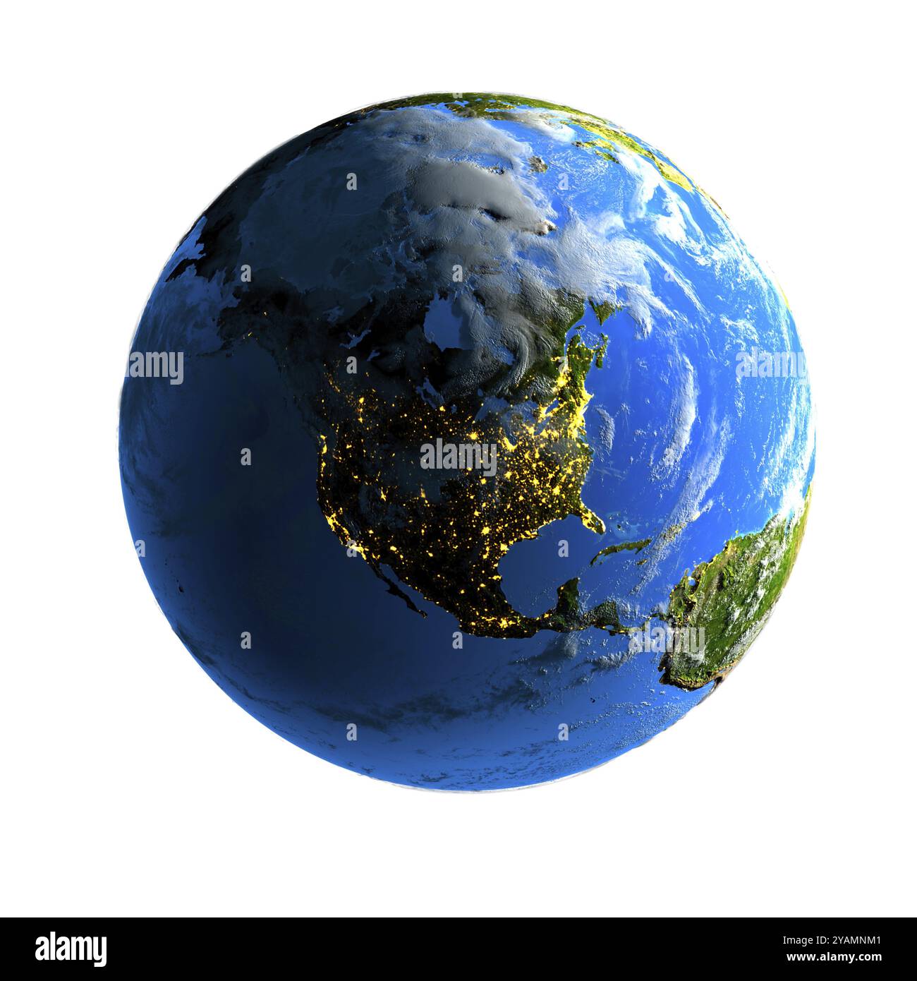 Métaphore exagérée du jour et de la nuit sur le globe Banque D'Images Métaphore exagérée du jour et de la nuit sur le globe Banque D'Images