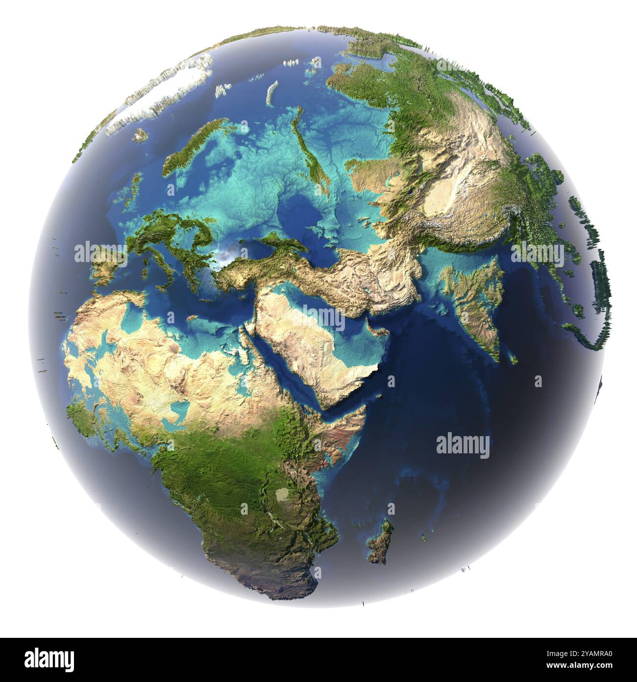 Les glaciers ont fondu, la quantité d'eau dans les océans a augmenté et ils ont inondé les continents. Prévision fantastique de l'avenir possible. Terre Banque D'Images