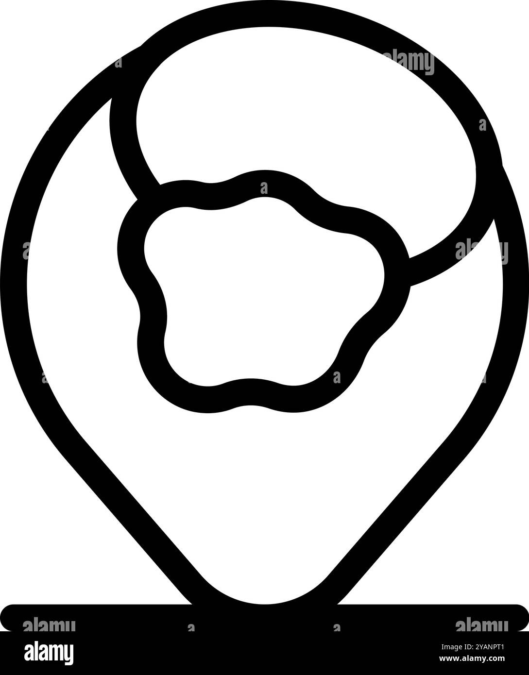 Broche de localisation pointant une icône de bactérie virale, montrant l'emplacement de covid 19 Illustration de Vecteur