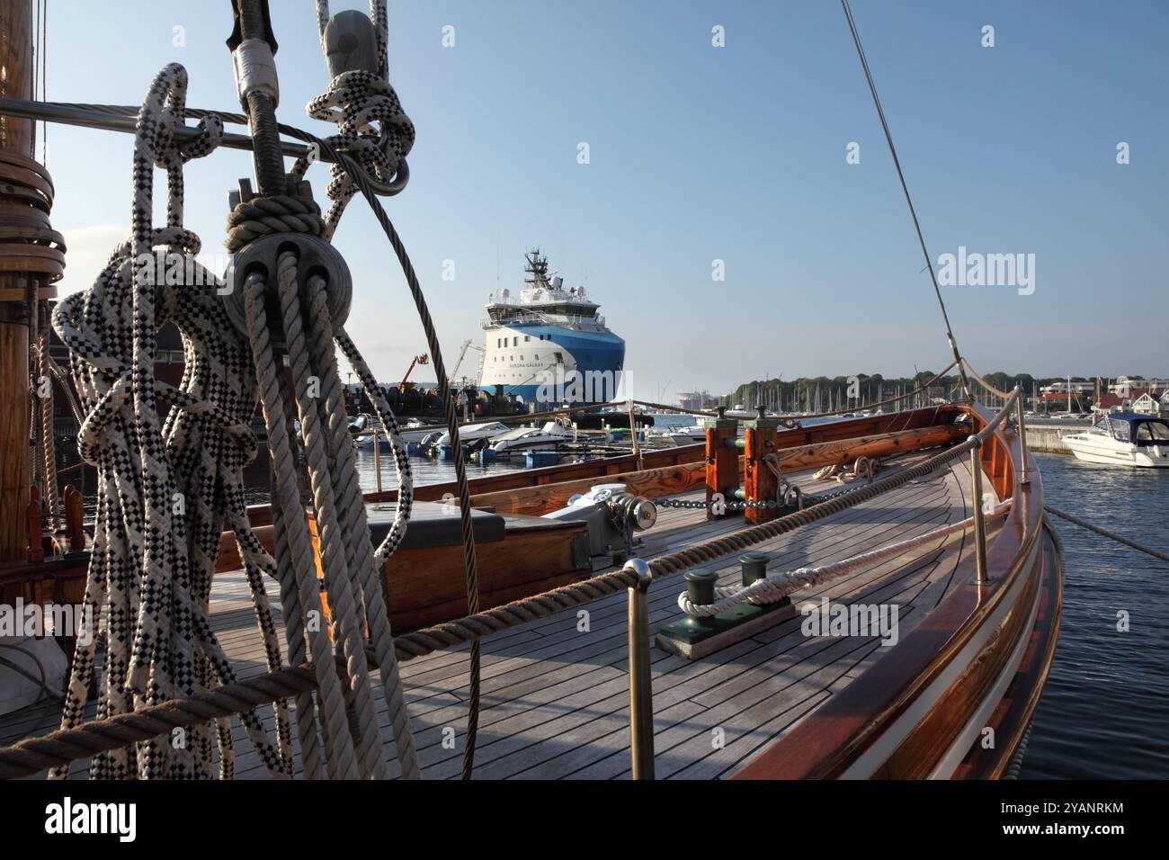 Le voilier préservé 'Wyvern' (lancé en 1897) est amarré à Stavanger, en Norvège. Banque D'Images