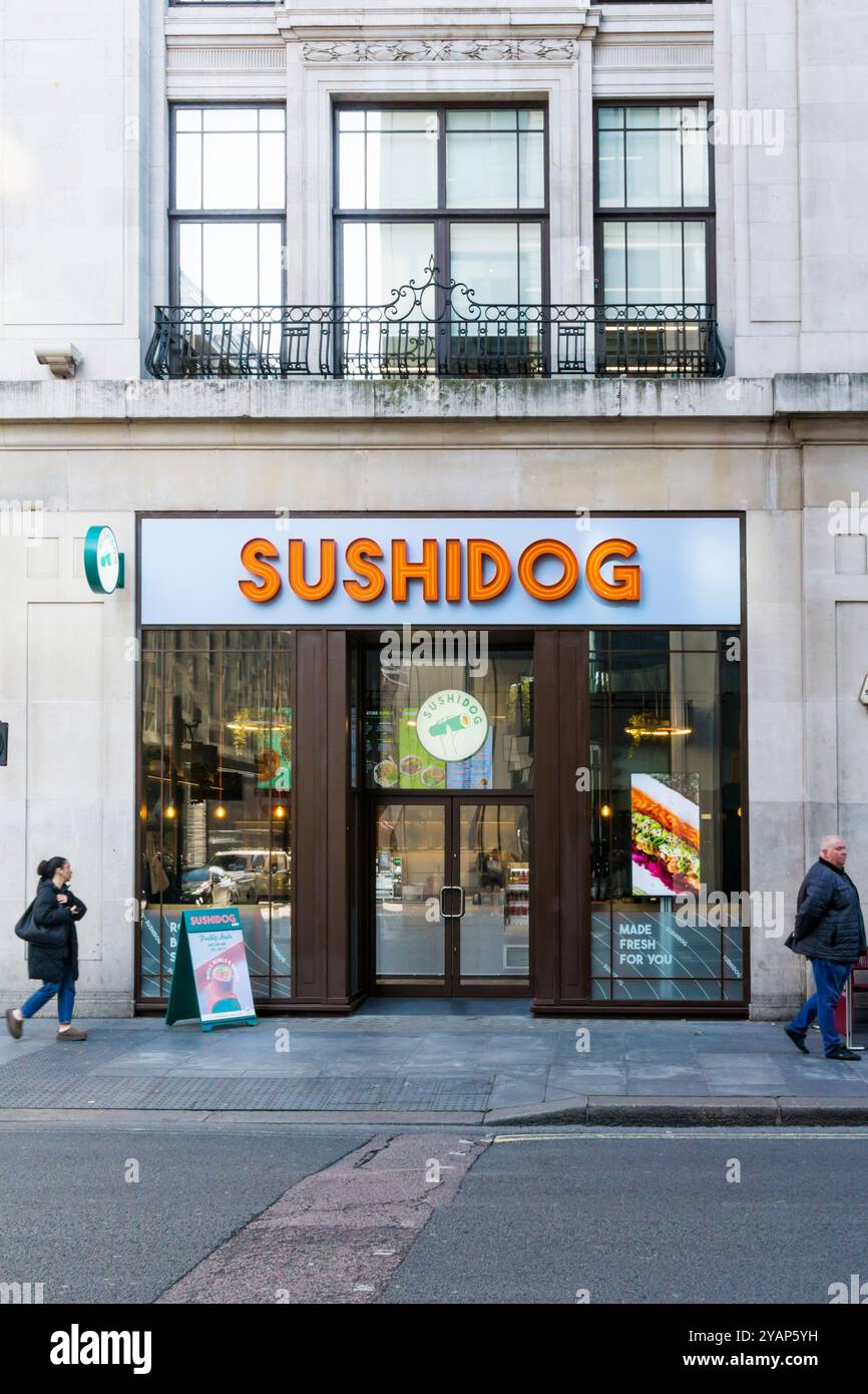 Les locaux de Sushidog à New Oxford Street, Londres. Banque D'Images