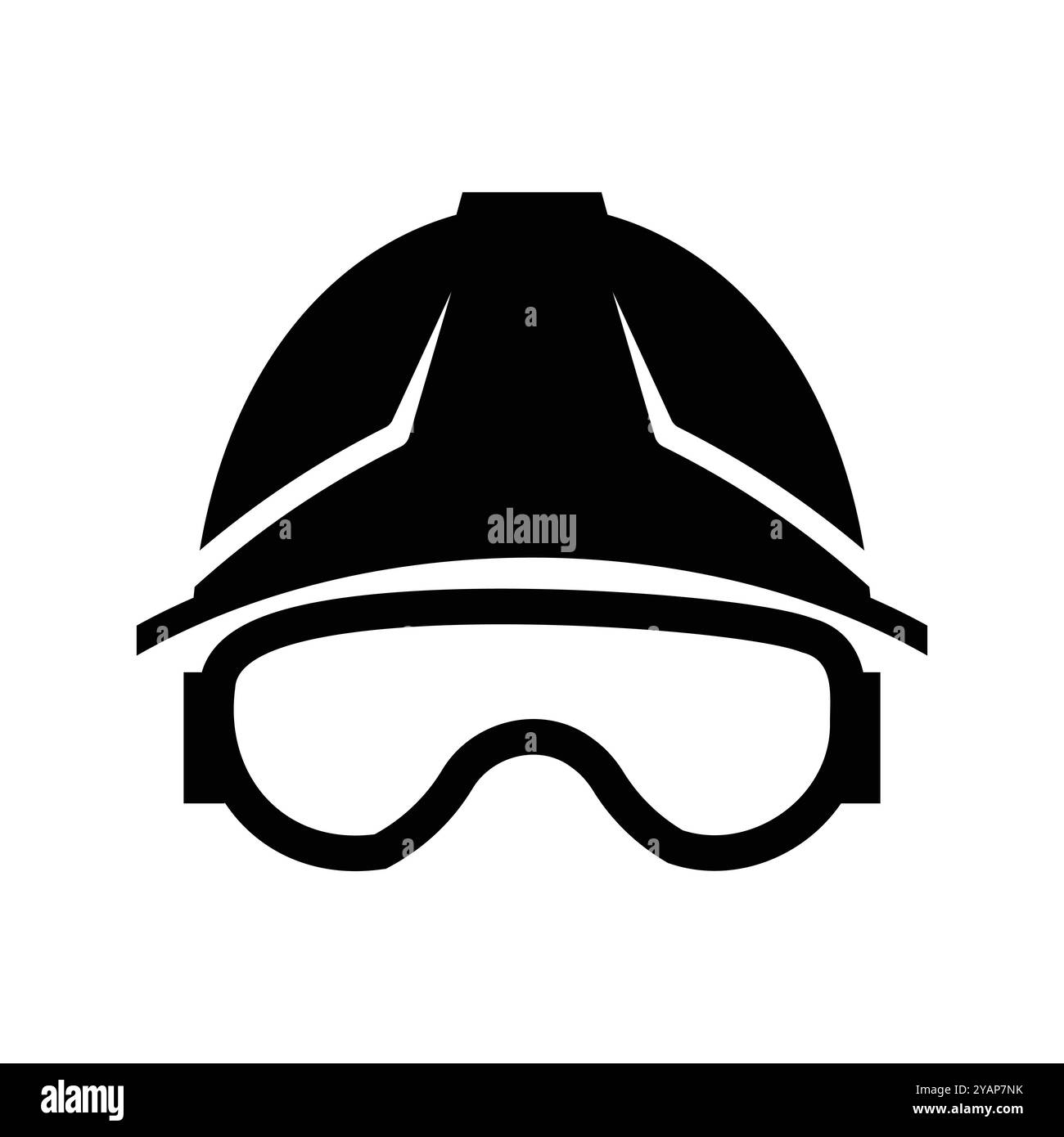 Icône représentant un casque et des lunettes de sécurité, symbolisant la sécurité dans les environnements industriels et de construction. Idéal pour promouvoir la sensibilisation à la sécurité. Illustration de Vecteur